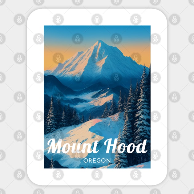 Mount Hood Oregon United States Ski Sticker by UbunTo